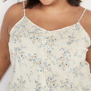Old Navy Floral Tank Top - Cream and Blue